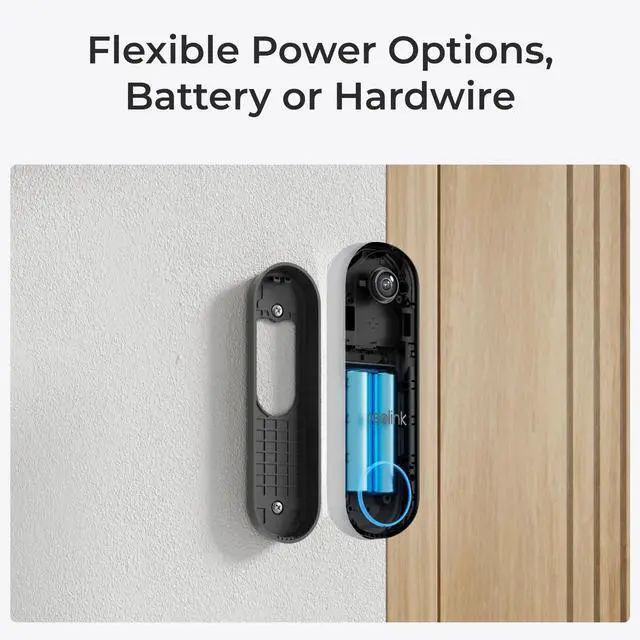 Alt view image 4 of 7 - Reolink Video Doorbell Battery with Chime - 2K Dual-Band Wi-Fi Battery Doorbell with 1:1 Head-to-Toe View, Person/Vehicle/Package Detection, IP65 Weatherproof White