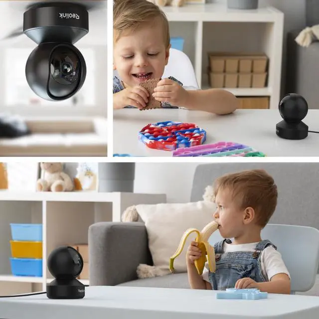 Alt view image 3 of 7 - Reolink E1 Pro 4MP HD  Auto-Tracking Indoor Security Camera, Plug-in 2.4/5 GHz WiFi, Two-way Audio Smart Person/Pet Detect Multiple Storage Options Ideal for Baby Monitor/Pet Camera/Elderly