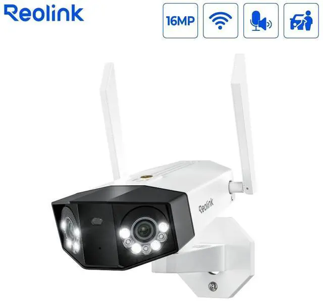Main image of Reolink 16MP Wi-Fi 6 Outdoor Security Camera, 180° View, Motion Track, Color Night Vision, IP67 Weatherproof Rating, Duo 3 WiFi