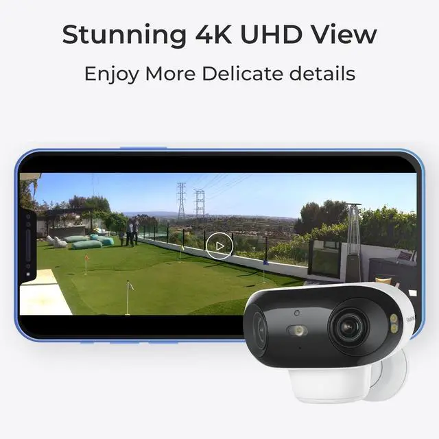 Alt view image 3 of 7 - Reolink Argus 4 Pro with With 6W Black Solar Panel 4K Battery Camera ColorX Night Vision, 180° Blindspot-Free View, Outdoor Camera with Dual-Band Wi-Fi 6, Smart AI Detection, Home Hub Compatible
