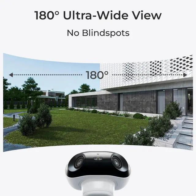 Alt view image 2 of 7 - Reolink Argus 4 Pro with With 6W Black Solar Panel 4K Battery Camera ColorX Night Vision, 180° Blindspot-Free View, Outdoor Camera with Dual-Band Wi-Fi 6, Smart AI Detection, Home Hub Compatible
