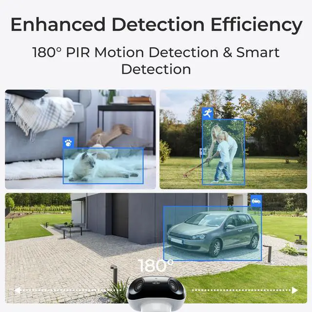 Alt view image 5 of 7 - Reolink Argus 4 Pro with With 6W Black Solar Panel 4K Battery Camera ColorX Night Vision, 180° Blindspot-Free View, Outdoor Camera with Dual-Band Wi-Fi 6, Smart AI Detection, Home Hub Compatible