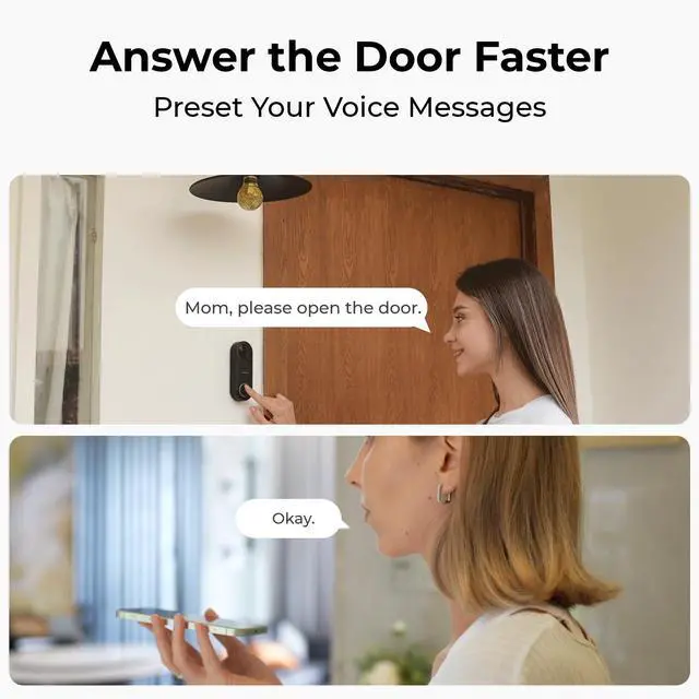 Alt view image 5 of 7 - REOLINK Doorbell Camera Wired, Smart WiFi Video Doorbell w/Chime, 5MP Ultra HD Night Vision, 180 Wide Angle Motion Human Detection, 5G/2.4GHz WiFi, 2 Way Talk, Local Storage Works w/Google Assistant