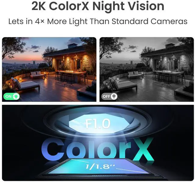 Alt view image 5 of 7 - Reolink 2K 2-Pack Reolink Altas Wireless Battery Outdoor Security Camera, ColorX Night Vision, Wi-Fi 6, 10s Pre-recording, Bullet Camera with 540 days of Battery Life