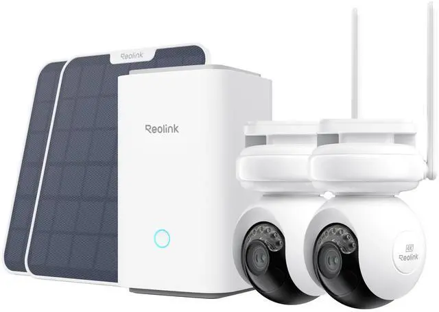 Main image of Reolink Home Hub with Altas PT Ultra, Continuous Recording Battery Camera, 4K UHD, 20000mAh Battery, Up to 512GB microSD card, Home Hub with Altas PT Ultra + Solar Panel 2 2-Pack