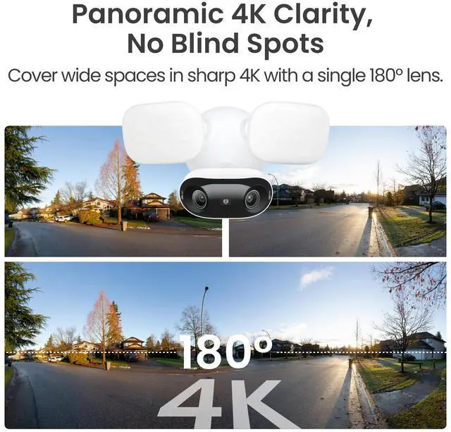Alt view image 2 of 7 - Reolink 4K WiFi Outdoor Security Camera with 16MP 180º Panoramic view, Floodlights, Smart Detection, Perimeter Protection, Two-Way Audio, Motion Track, Elite Floodlight WiFi
