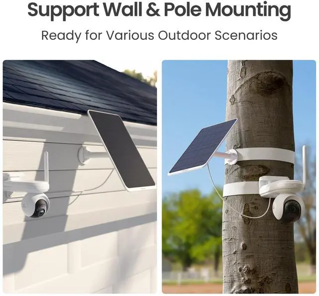 Alt view image 5 of 7 - Reolink Solar Panel 3 for Outdoor Battery Cameras, 12W, Fast Charging Speed, Wall & Pole Mounting, 4m Power Cable