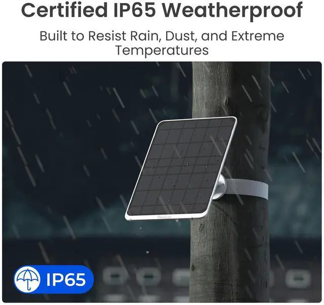 Alt view image 7 of 7 - Reolink Solar Panel 3 for Outdoor Battery Cameras, 12W, Fast Charging Speed, Wall & Pole Mounting, 4m Power Cable