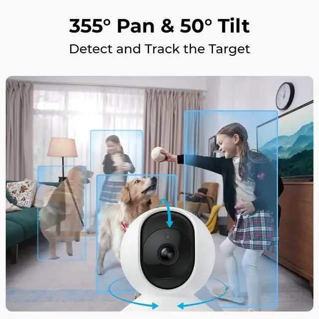 Alt view image 2 of 7 - Reolink E1 Smart Detect 4MP HD Wireless Security Camera, Plug-in Indoor 2.4GHz WiFi Camera for Home Security/Baby Monitor/Pets, Pan Tilt Night Vision Local Storage Works with Alexa/Google Assistant