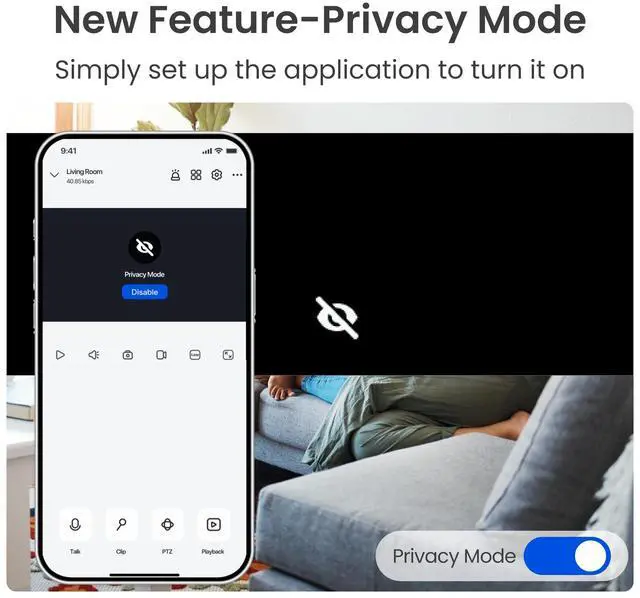 Alt view image 7 of 7 - Reolink Indoor Security Camera, Reolink 5MP HD Plug-in WiFi Camera for Home Security, Dual-Band WiFi, Multiple Storage Options, Motion Alerts, Night Vision, Ideal for Baby Monitor/Pet Camera E1 Pro