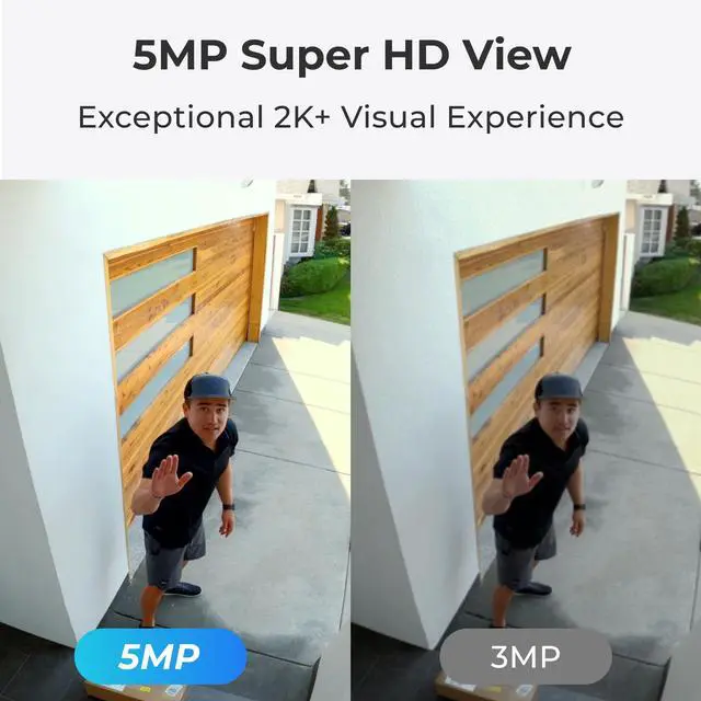 Alt view image 2 of 7 - 2pcs Reolink 5MP Outdoor Security Camera, Smart Human/Vehicle Detection PoE IP Camera, work with Google Assistant, Time-Lapse, 256GB Micro SD Storage for 24/7 Recording (not Included), RLC-520A