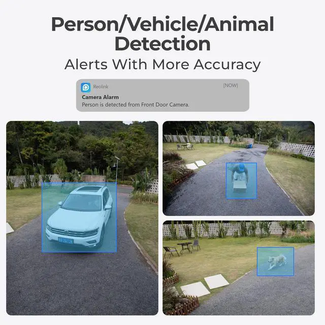 Alt view image 4 of 7 - 2pcs Reolink 5MP Outdoor Security Camera, Smart Human/Vehicle Detection PoE IP Camera, work with Google Assistant, Time-Lapse, 256GB Micro SD Storage for 24/7 Recording (not Included), RLC-520A