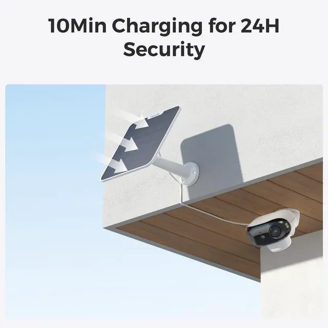 Alt view image 7 of 7 - Reolink Argus 4 Pro with With 6W White Solar Panel 4K Battery Camera ColorX Night Vision, 180° Blindspot-Free View, Outdoor Camera with Dual-Band Wi-Fi 6, Smart AI Detection, Home Hub Compatible