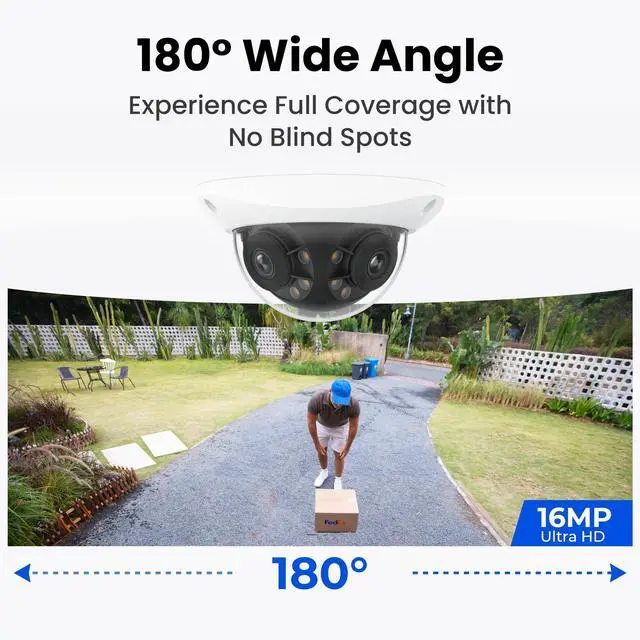 Alt view image 3 of 7 - Reolink Duo 3V PoE 8K 16MP 180° Dual-Lens PoE IP Camera, IK10 Vandal-Proof, Person/Vehicle/Animal Detection, Spotlight Color Night Vision, IP67 Weatherproof