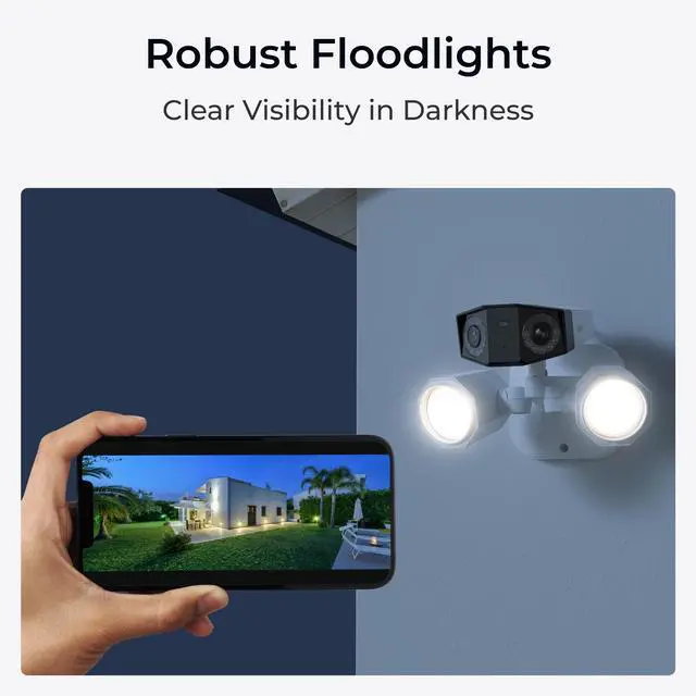 Alt view image 3 of 7 - REOLINK Duo Floodlight PoE Wired Camera, 4K Floodlight, 180 Degree Ultra-Wide Angle, Human/Vehicle/Pet Alerts, 1800 Lumen Floodlights, Two Way Talk, for PoE Security Camera System Outdoor