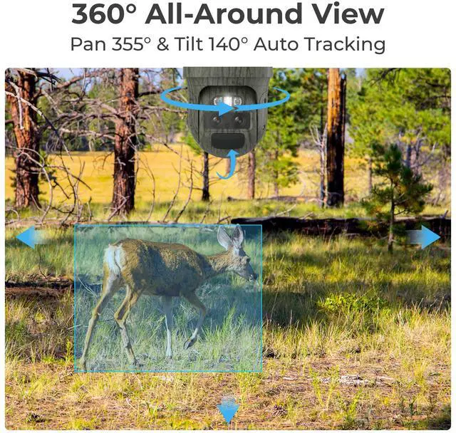 Alt view image 2 of 7 - Reolink TrackMix LTE-C 4G 4K Dual Lens Cellular Trail Security Camera, 4G LTE, Auto Tracking No WiFi Solar Powered Camera with 6X Hybrid Zoom, No-Glow IR, IP66 for Wildlife