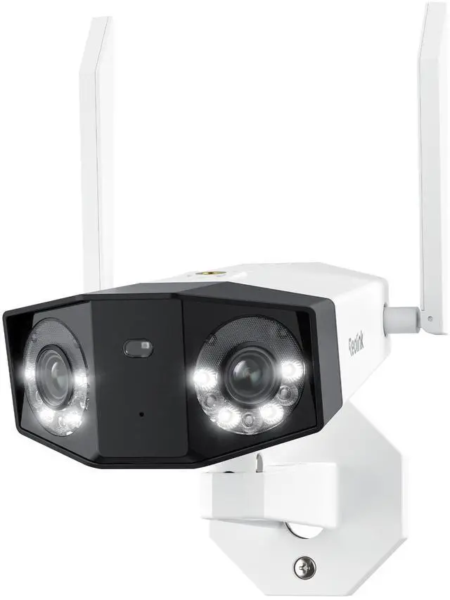 REOLINK Duo 2 WiFi 4K 8MP WiFi 6 Outdoor Security Camera with 180° Ultra-Wide Angle, 2.4/5GHz WiFi, Plug-in Power(DC 12V/2A), Smart Human/Vehicle/Animal Detection, Color Night Vision, Two-Way Talk