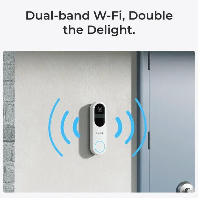 Alt view image 5 of 7 - Reolink Video Doorbell Battery - 2K Dual-Band Wi-Fi Battery Doorbell with 1:1 Head-to-Toe View, Person/Vehicle/Package Detection, IP65 Weatherproof White