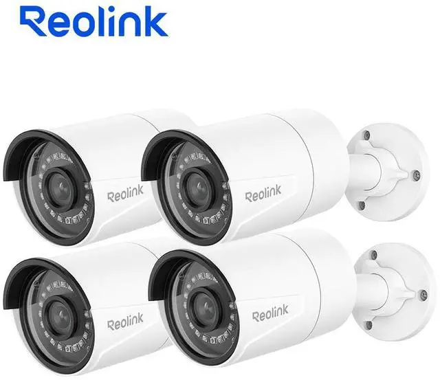 Main image of REOLINK 4pcs RLC-510A, 5MP Security IP PoE Camera, Surveillance Outdoor/Indoor, Human/Vehicle Detect, 100Ft IR Night Vision, Work with Smart Home&Reolink NVRs, Up to 256GB Micro SD Card