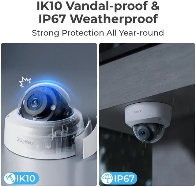 Alt view image 3 of 7 - REOLINK RLC-1240A 2pcs First 12MP Vandalproof PoE Security Camera,145° Wide Viewing Angle, Featuring Color Night Vision, Two-Way Audio, Smart Person/Vehicle/Animal Detection, IP67 Weatherproof