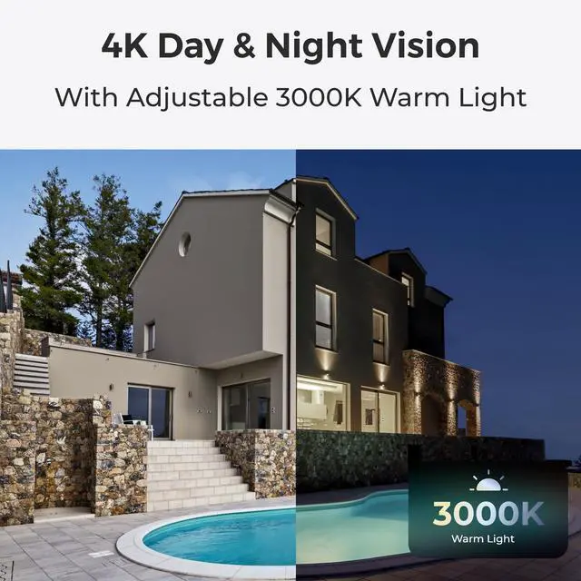 Alt view image 3 of 7 - REOLINK RLC-840A 2pcs Cameras 4K PoE IP Camera 125 Degree, Color Night Vision with 3000K Spotlight, IK10 Vandal Proof, Human/Vehicle/Animal Smart Detection, Up to 256GB microSD Card