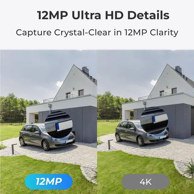 Alt view image 2 of 7 - Reolink RLC-1212A-2Pack 12MP Ultra HD PoE Outdoor Security Camera, Color Night Vision, Human/Vehicle Detection, Two Way Talk, Timelapse, Work with Smart Home Support Micro SD Card(Max.256G)/NVR/FTP