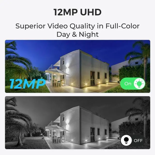 Alt view image 3 of 7 - Reolink RLC-1212A-2Pack 12MP Ultra HD PoE Outdoor Security Camera, Color Night Vision, Human/Vehicle Detection, Two Way Talk, Timelapse, Work with Smart Home Support Micro SD Card(Max.256G)/NVR/FTP