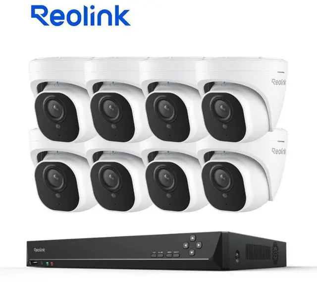 Main image of Reolink 4K PoE Security System, 16-Channel NVR with 24/7 Recording, Person/Vehicle/Animal Detection, IP67 PoE Surveillance System, RLK16-800D8