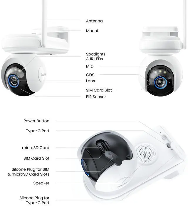 Alt view image 7 of 7 - REOLINK Altas Go PT + Solar Panel 3, 4G LTE Solar Cellular Security Camera Wireless Outdoor, 360° 24/7 Recording, 10s Pre-Record, 2K ColorX Night Vision, Smart Detection, Large Battery and 12W SP
