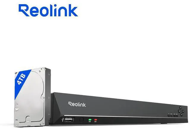 Main image of REOLINK 24CH NVR(Max. 16 Wired Plus 8 Battery-powered WiFi Cams) for Home Security Camera System w/ 4TB HDD Included, Works with Reolink 16MP/12MP/4K/8MP/5MP/4MP PoE IP Cam, 24/7 Recording