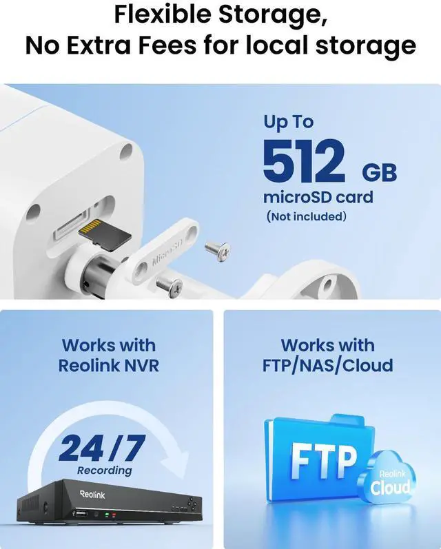 Alt view image 6 of 7 - REOLINK 4K Security Camera Outdoor, 4K 8MP IP PoE Camera with Smart Human/Vehicle/Animal Detection, 100Ft IR Night Vision, Works with Smart Home, Time-lapse, Up to 512GB microSD Card