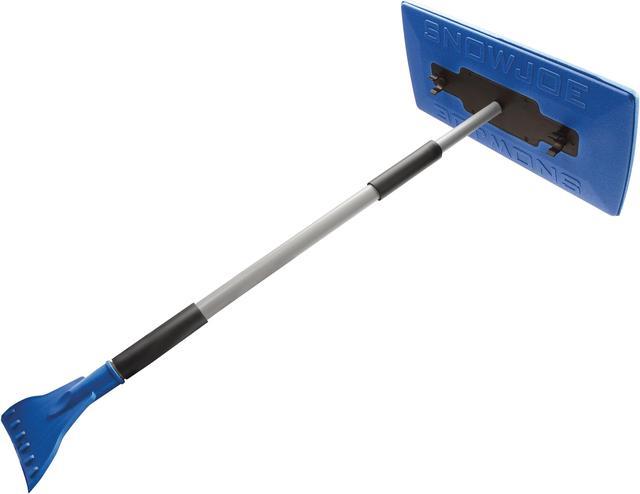 Snow Joe 4-in-1 Telescoping Snow Broom with Ice Scrapper, Blue