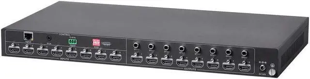Alt view image 14 of 20 - Monoprice Blackbird 4K 8x8 HDMI Matrix Switch with HDMI 2.0, Supports HDR, 18Gbps, 4K@60Hz YCbCr 4:4:4, 8 S/PDIF Outputs, HDCP 2.2
