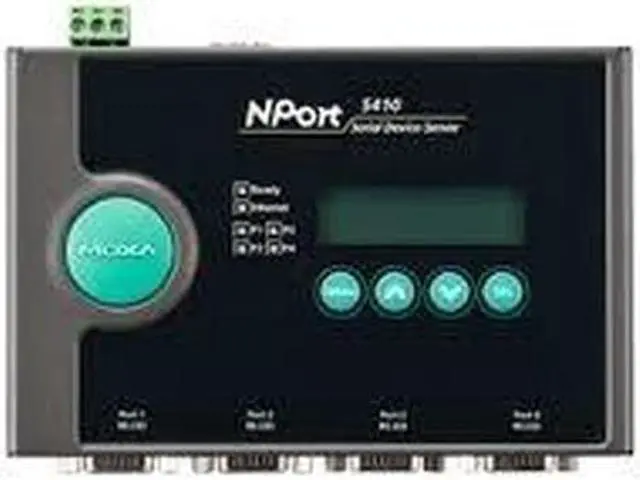 Alt view image 2 of 3 - MOXA NPort 5410 w/Adapter - 4 Ports RS-232 Serial Device Server, 10/100 Ethernet, DB9 Male