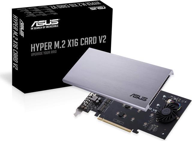 Alt view image 16 of 20 - ASUS Hyper M.2 x16 PCIe 3.0 x4 Expansion Card V2 supports 4 NVMe M.2 (2242/2260/2280/22110) up to 128 Gbps for Intel VROC and AMD Ryzen Threadripper NVMe RAID
