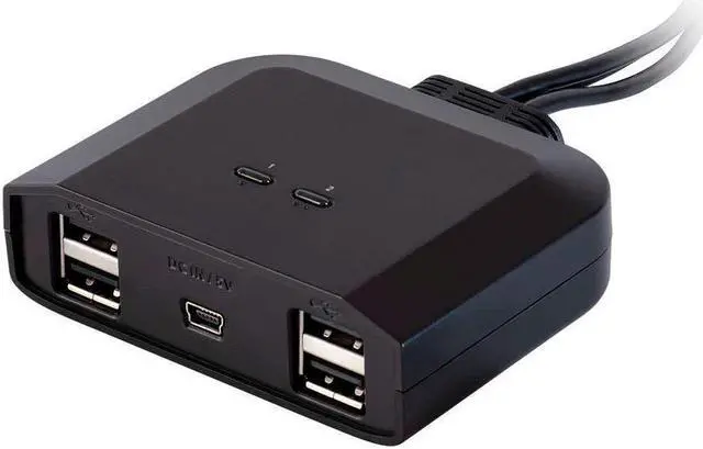 Alt view image 11 of 13 - Monoprice 2x4 USB 2.0 Peripheral Sharing Switch, Allows 2 Computers to Share 4 USB Devices