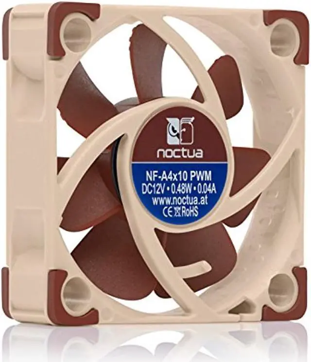 Alt view image 2 of 6 - Noctua NF-A4x10 PWM, Premium Quiet Fan, 4-Pin (40x10mm, Brown)