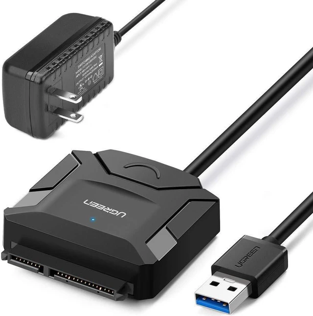Main image of UGREEN USB to SATA USB 3.0 to Hard Drive Adapter Cable Converter for 2.5 3.5 Inch Hard Drive Disk HDD and SSD Support UASP SATA III with 12V 2A Power Adapter