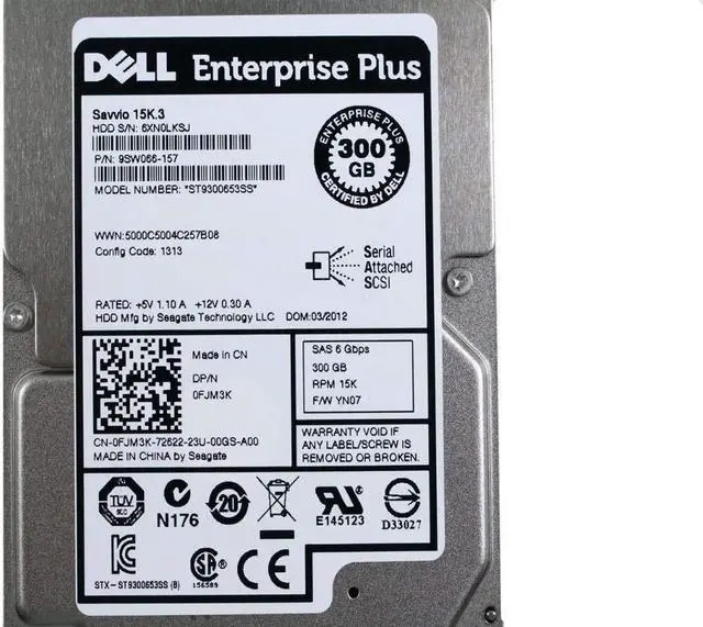 Main image of OEM Genuine Dell Seagate Savvio 300GB Inernal Hard Disk ST9300653SS 2.5" FJM3K (Renewed)