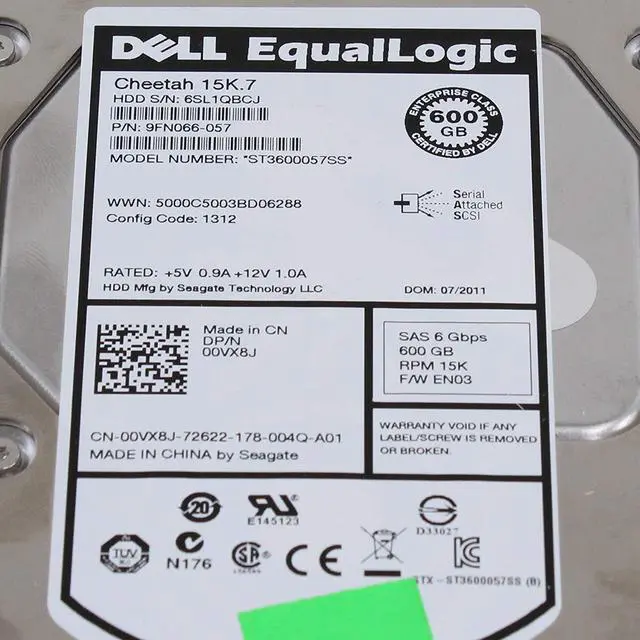 Alt view image 3 of 5 - Dell Equallogic 600GB 15K SAS 3.5" 0VX8J ST3600057SS PS6000 PS4000 PS5000 PS6010