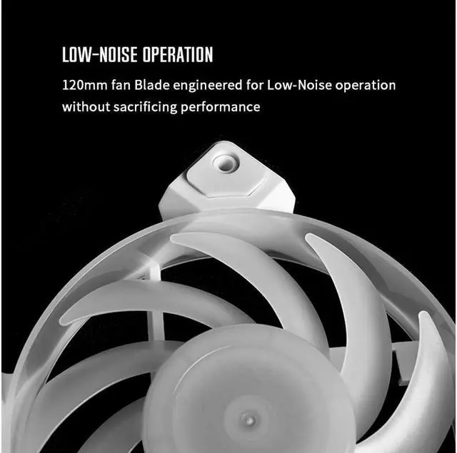 Alt view image 4 of 7 - ID-COOLING DF-12025-ARGB Trio Snow Case Fan CPU Cooling Fan Addressable RGB Case Fan 5V ARGB MB Aura Sync PWM Fan for CPU Cooler/Radiator/PC Chassis