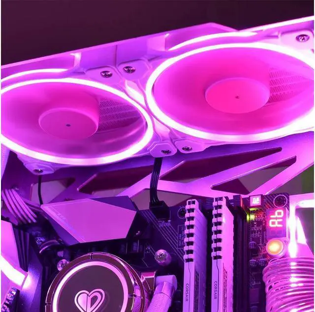 Alt view image 7 of 7 - ID-COOLING ZF-12025-PINK Case Fan 120mm 5V 3 PIN Addressable RGB Cooling Fan MB Sync, 4 PIN PWM Speed Control Fans for Radiator/CPU Cooler/Computer Case