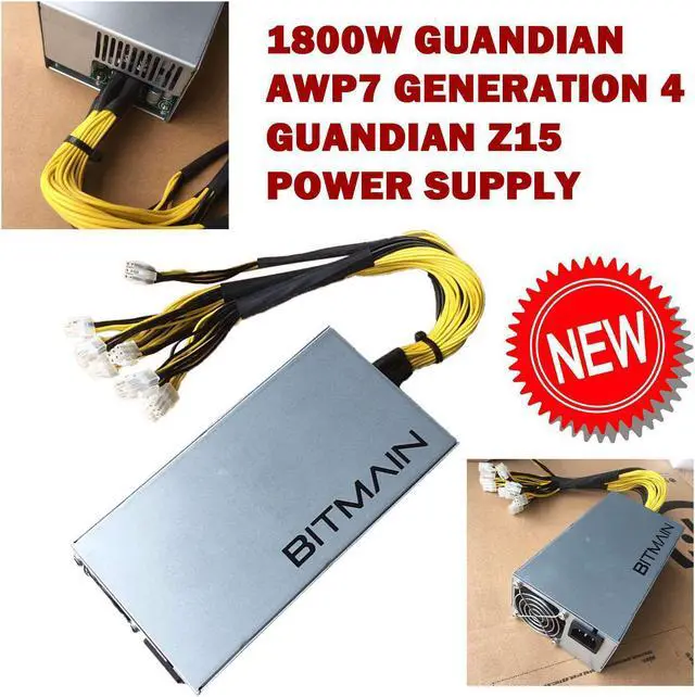Alt view image 2 of 5 - New APW7 Power Supply PSU for Antminer Mining 1000-1800W 100-264V 10x PCI-E