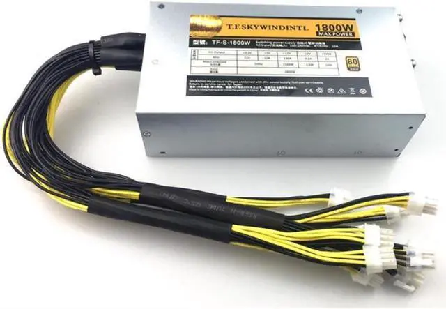 Alt view image 5 of 5 - New APW7 Power Supply PSU for Antminer Mining 1000-1800W 100-264V 10x PCI-E