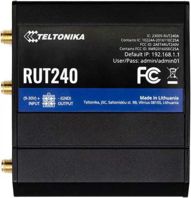 Alt view image 5 of 5 - Teltonika RUT240 4G /LTE & WiFi Cellular Router with Ethernet and I/O - USA/CAN Except Verizon - RUT24001U000