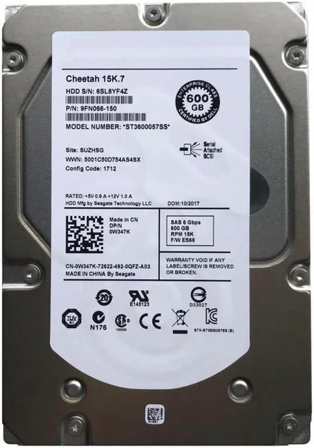 Alt view image 2 of 3 - Seagate Cheetah 15K.7 ST3600057SS-RFS 600GB 15000 RPM 16MB Cache SAS 6Gb/s 3.5" Internal  Hard Drive Bare Drive
