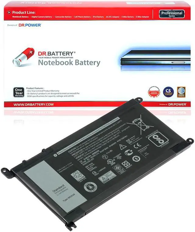 Main image of DR. BATTERY WDX0R Laptop Battery Compatible with Dell Latitude 13 Vostro 14 15 Series P58F FC92N 3CRH3 T2JX4 CYMGM [11.4 V / 42Wh]