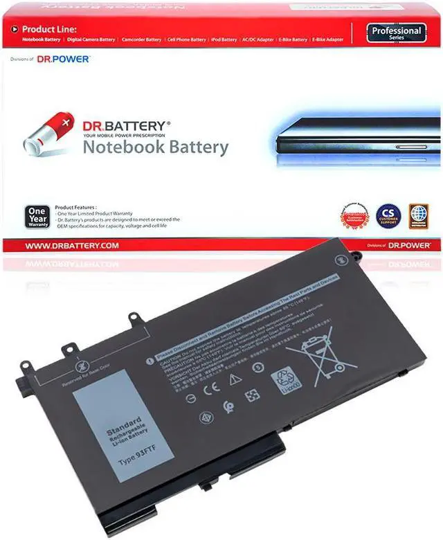 Main image of DR. BATTERY 00JWGP 83XPC DJWGP Laptop Battery Replacement for Dell Latitude 5280 | 5290 | 5488 | 5590 Series