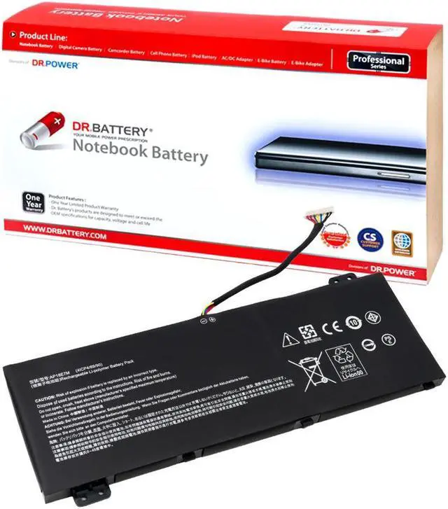 Main image of DR. BATTERY AP18E7M AP18E8M for Acer Nitro 5 AN515-54 AN517-51 Aspire 7 A715 AN517 Aspire Nitro 5 A517 AN517 ConceptD 3 CN315 ConceptD 5 CN517 Series KT00407009 KT.00407.007 [14.8V / 54Wh]
