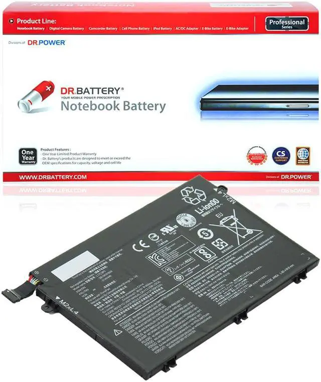 Main image of DR. BATTERY L17L3P51 01AV445 Battery Replacement for Lenovo ThinkPad E480 E490 E485 E495 E580 E585 E590 E595 E590 E14 E15 Series SB10K97606 SB10K97608 01AV447 01AV448 L17C3P51 L17M3P52 [11.1V / 46Wh]